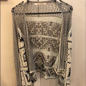 Blue and white cardigan